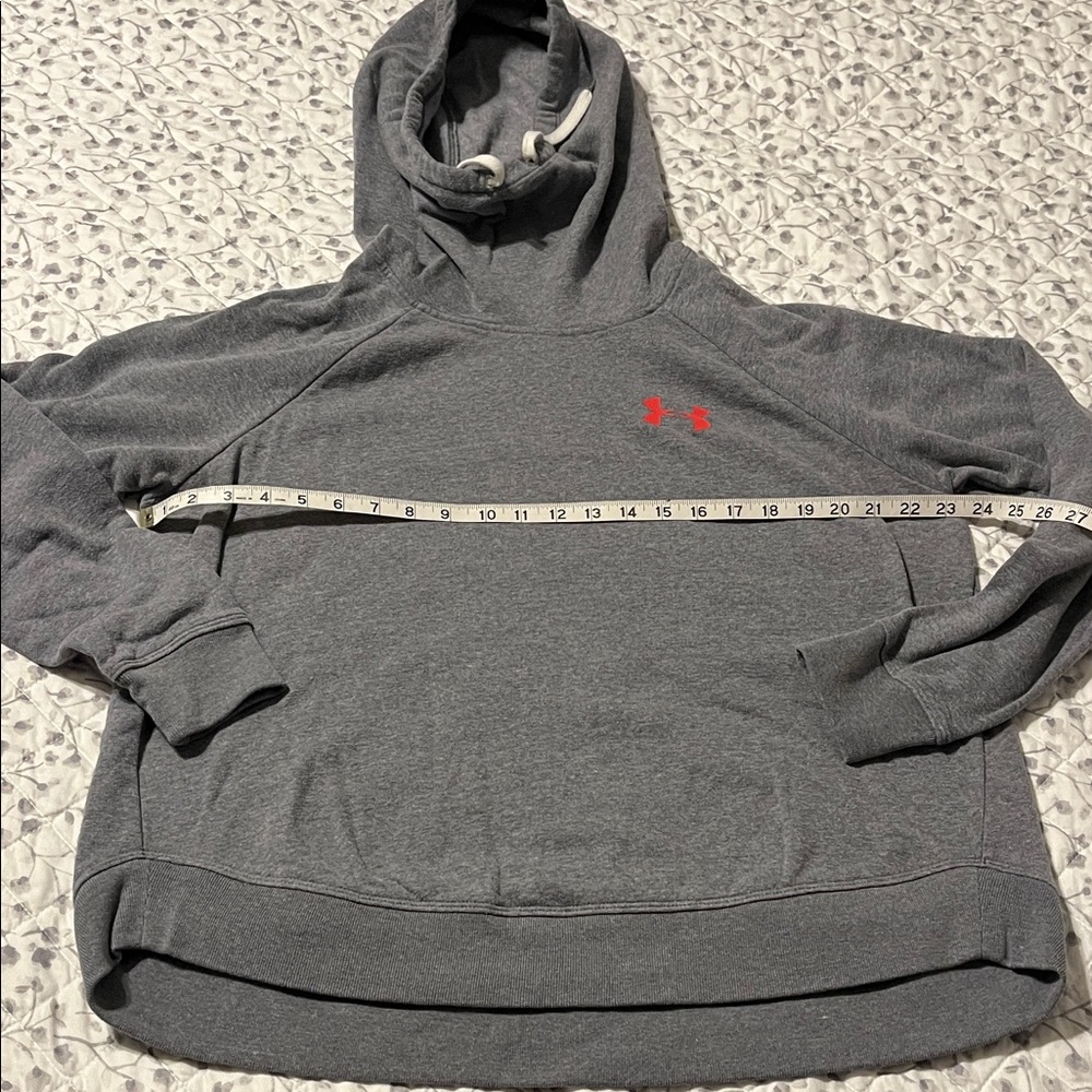 Under Armour Charcoal Hoodie with Crimson Logo